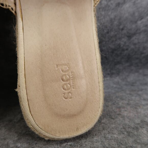 Seed Shoes Womens 41 Mule Flats Espadrille Boho Fashion Slip On Platform Leather - Picture 9 of 14
